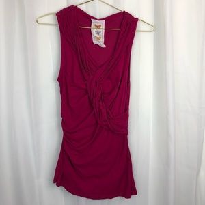 Anthropologie Butterfly fuchsia “Sidebent” tank S